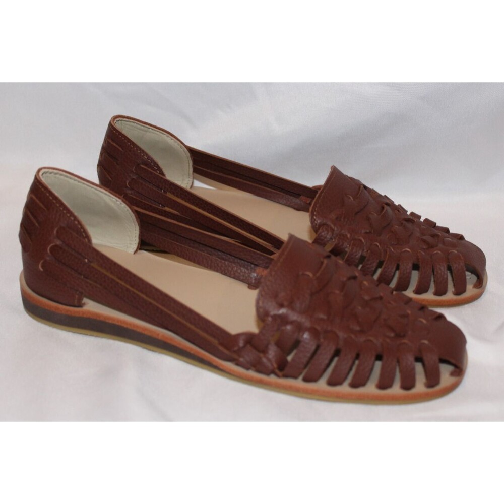 Nisolo Leather Sandal Huarache Equador Women's size BURNT SIENNA $138‎